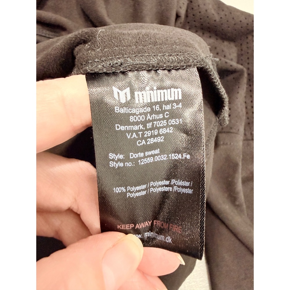 Minimum Dorte Sweat Womens 36 (S) Scandinavian Minimalist Faux Suede Avant Garde - Picture 6 of 11